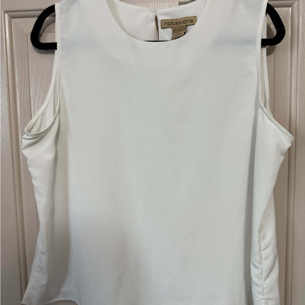 Notations Women's Cream Sleeveless Blouse